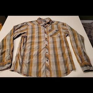 Arcteryx Shirt Mens Medium Brown Plaid Peakline Long Sleeve Outdoor Hiking Logo